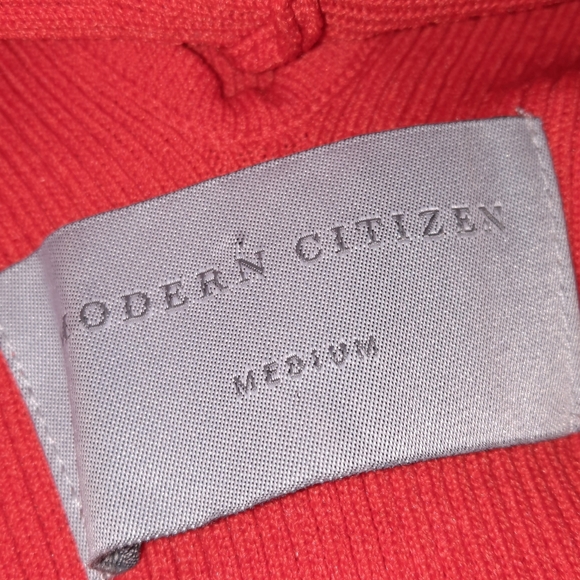 MODERN CITIZEN Racerback Knit Column Dress Tangerine Orange Red M 6 8 - Picture 9 of 10